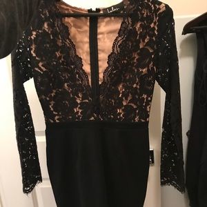 Lace and black dress - LuLus